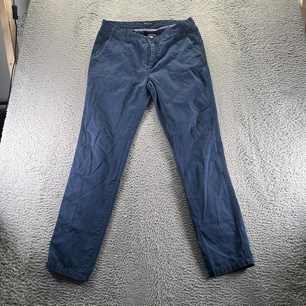 21 Men Pant Mens 33x32 Blue Chino Straight Leg Business Preppy‎ Career Office